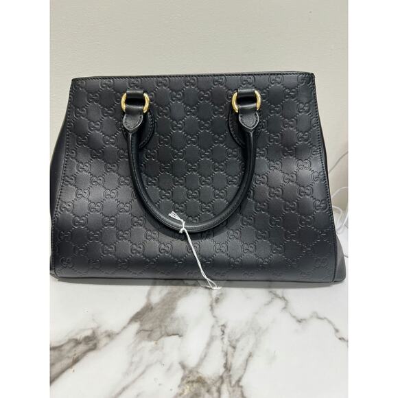 Gucci Soft Guccissima Signature Top Handle Tote Bag Black - Excellent Condition - Picture 2 of 9
